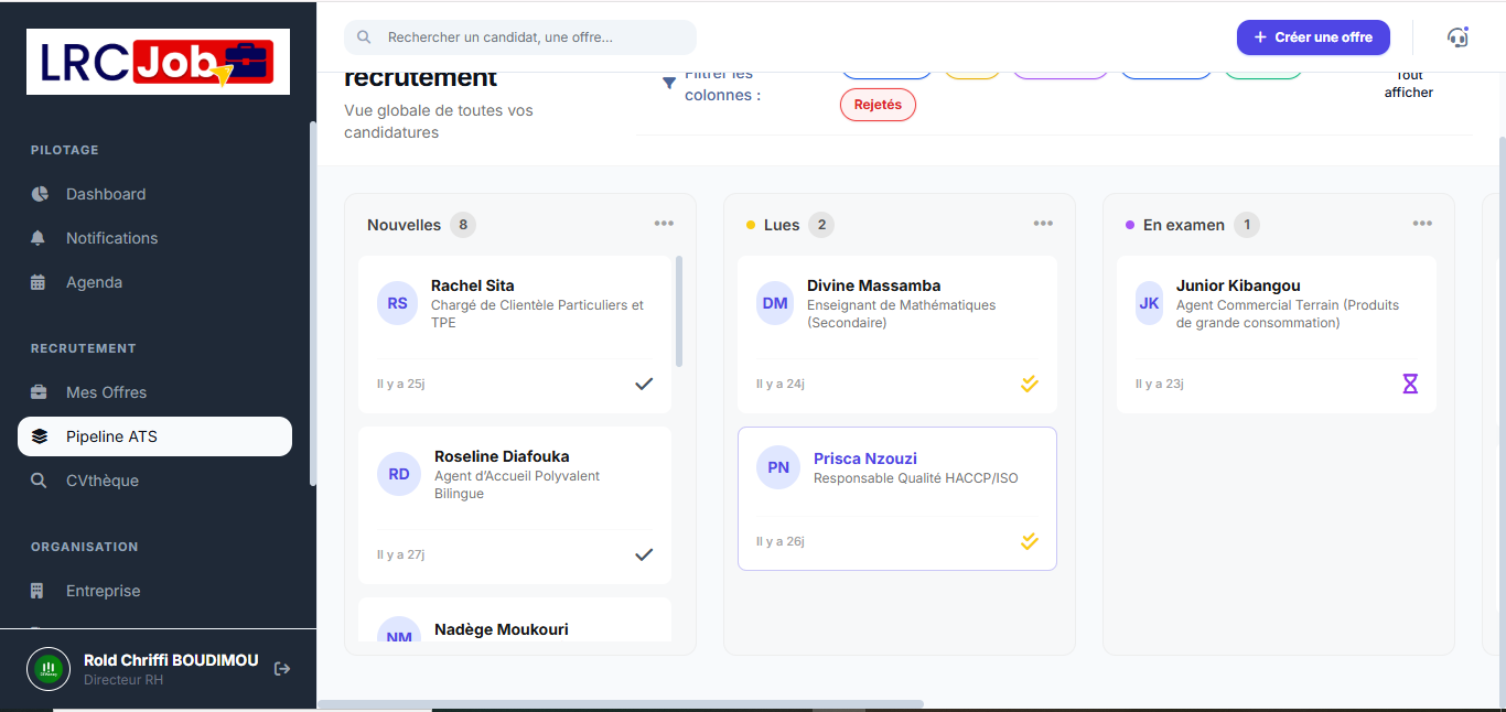 Dashboard LRCjobs
